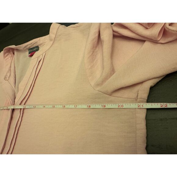 Vince Camuto Light Pink Ruffled Sleeves V Neck Top - Sz M - Picture 6 of 10